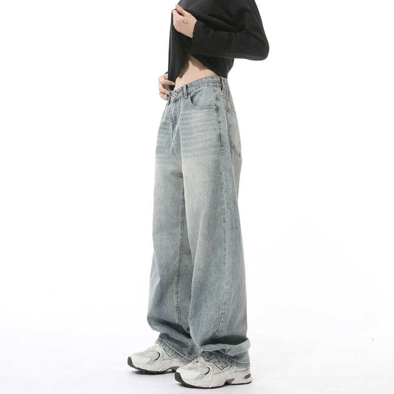 Men's Jeans Man Clothing|Four Seasons New Style Simple Wide-Leg Three-Dimensional Scimitar Washed Jeans Casual Trend