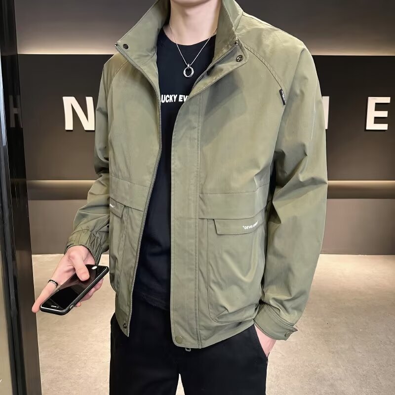High-quality Men's Clothing 2025 Spring And Autumn New Men's Trendy Casual Men's Fashion Brand Designer Coat Stand Collar Workwear Jack