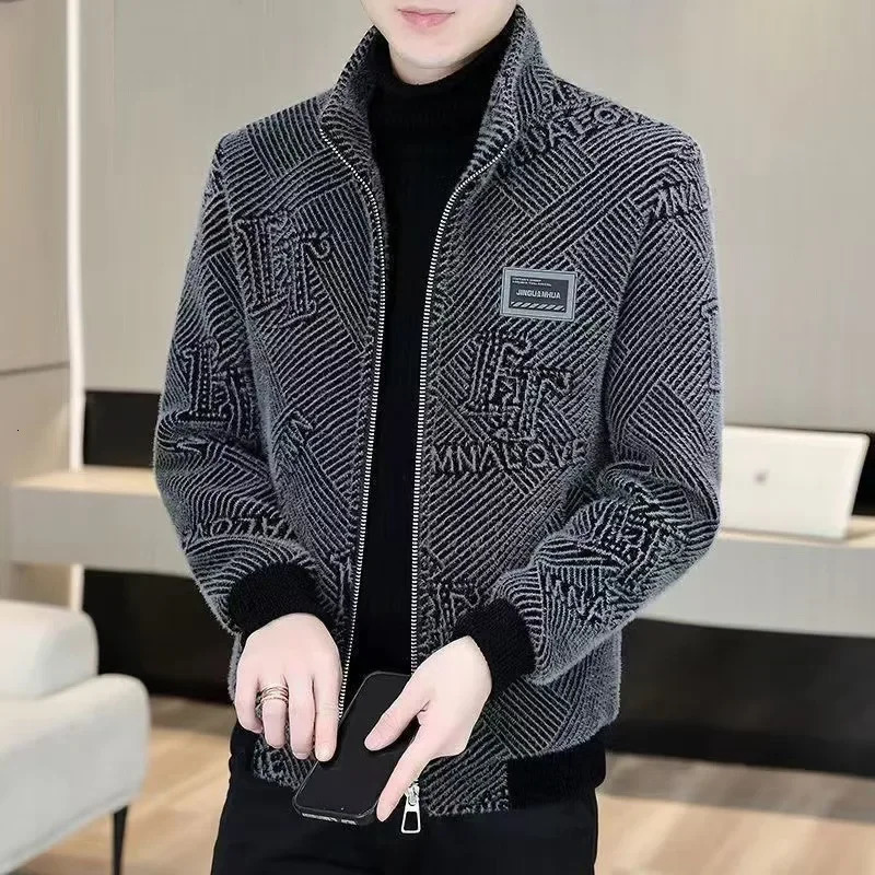 Mens Autumn Jacket Stand Collar Short Casual Woolen Coat Stylish Korean Version Plaid Shirt for Men Spring And Wear 251029