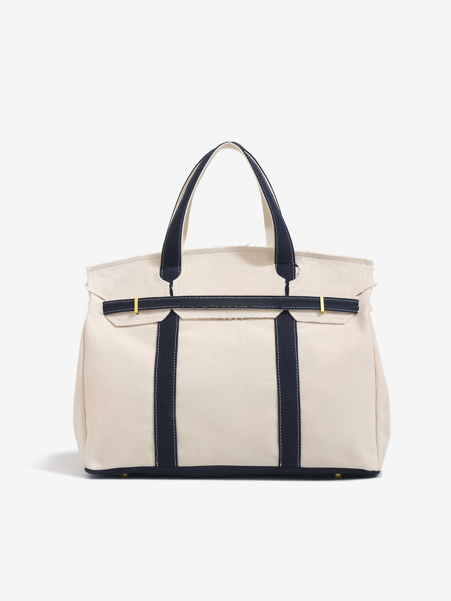 New casual women's canvas bag, niche design, color block handbag, large capacity commuting fashion shoulder bag, trendy luxury designer bag