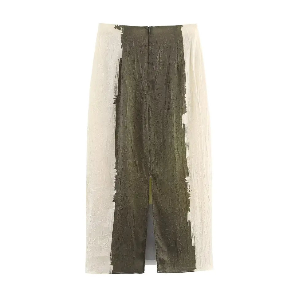Autumn And Winter Women Printed Daily Skirt Effect Office Appointment Midi Skirt High Waist Commute Suitable Slim Fit Skirt 251028