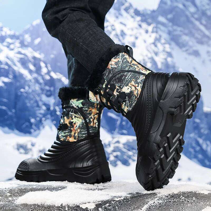 NEW Winter Mid-Calf Duck For Men Warm Snow Boots Waterproof Hunting Boot Mens Camouflage Outdoor Motorcycle Boots
