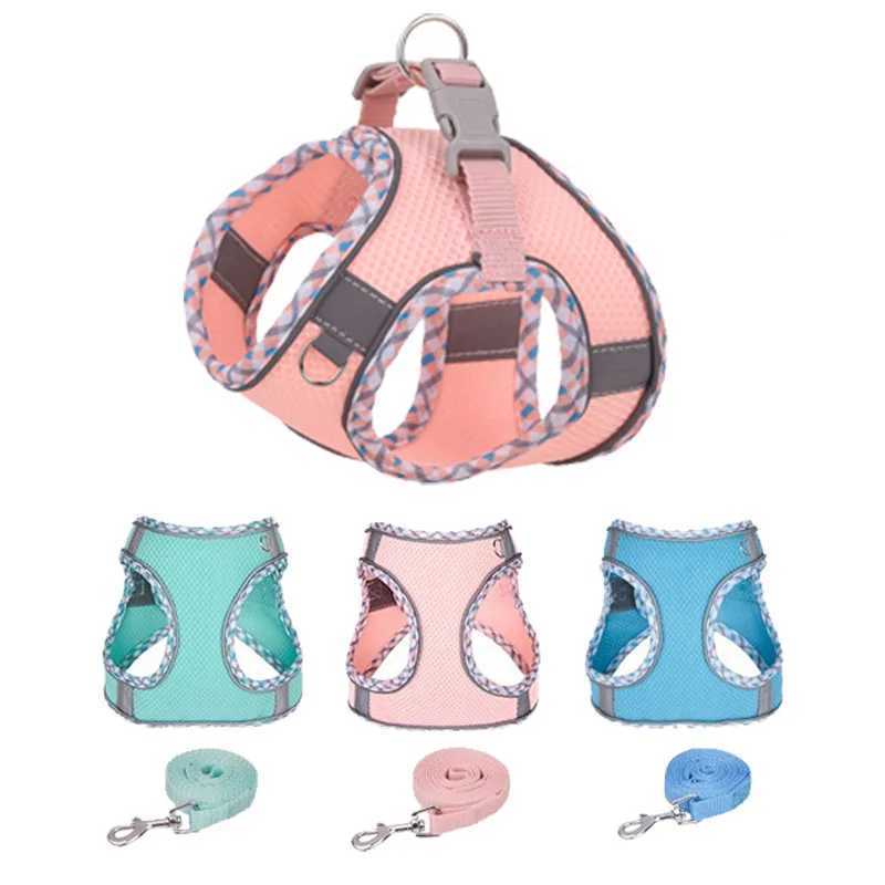 Breathable Dog Harness Pet Chest Rope Set Cat Harness Vest for Small Medium Dogs Puppy Outdoor Walking Leash Pug Dog Supplies J251129