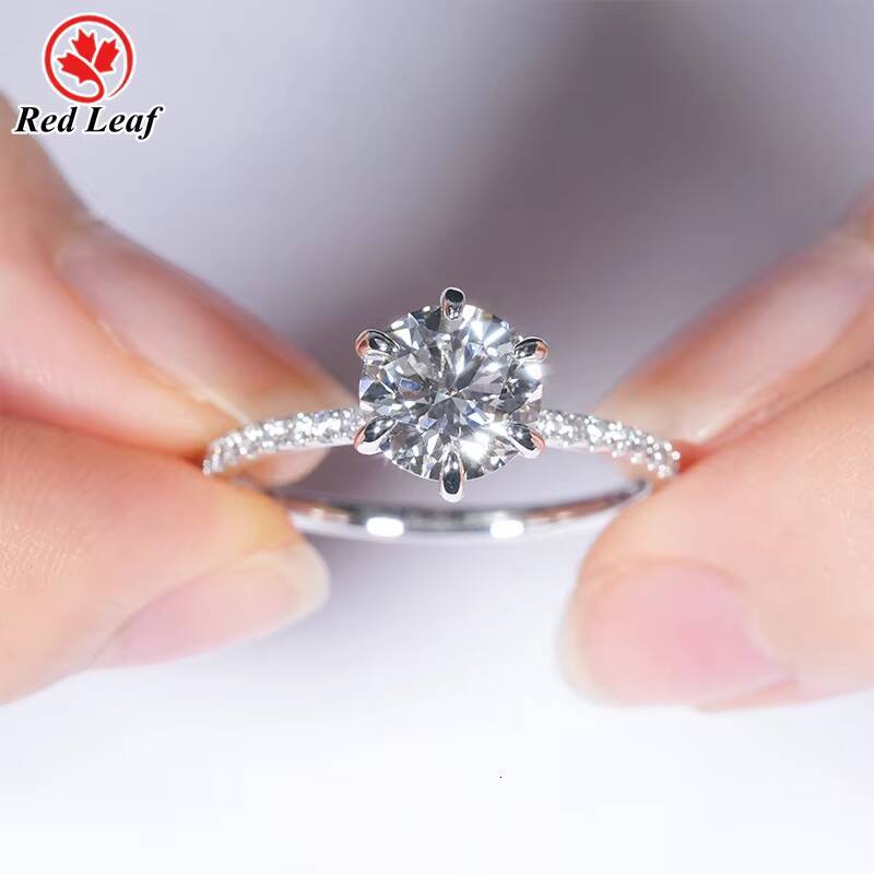 Custom 10K 14K 18K White Gold IGI Certified Lab Diamond Engagement Ring 1CT 2CT 3CT 4CT D CVD HPHT Round Lab Grown Diamond Ring