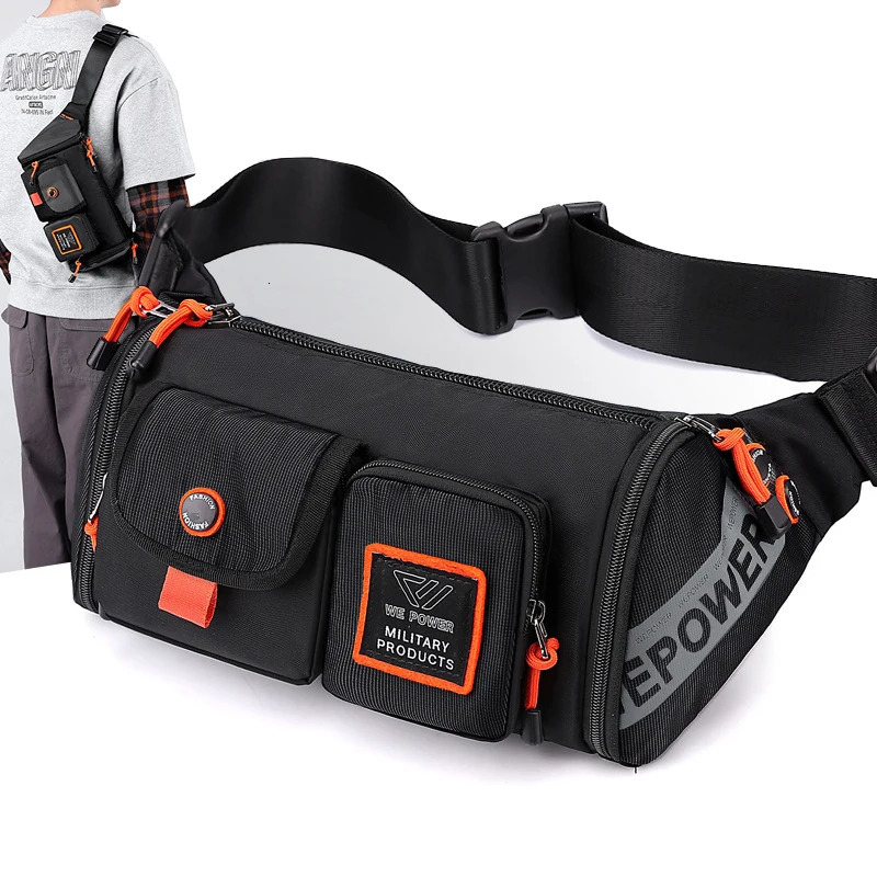 Men Waist Fanny Pack Bum Hip Sling Chest Belt Bag Multipurpose Travel Climb Waterproof Nylon Male Cross Body Messenger Bags 251021