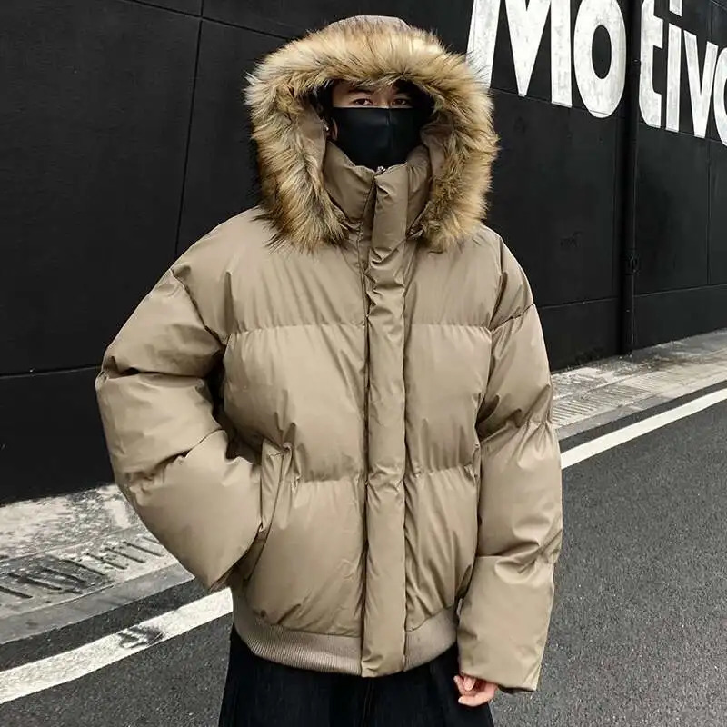 LUZHEN Winter 2024 Parkas Detachable Fur Collar American Short Unisex Thick Warm Padded Jackets Winter Male LZ8194 251028