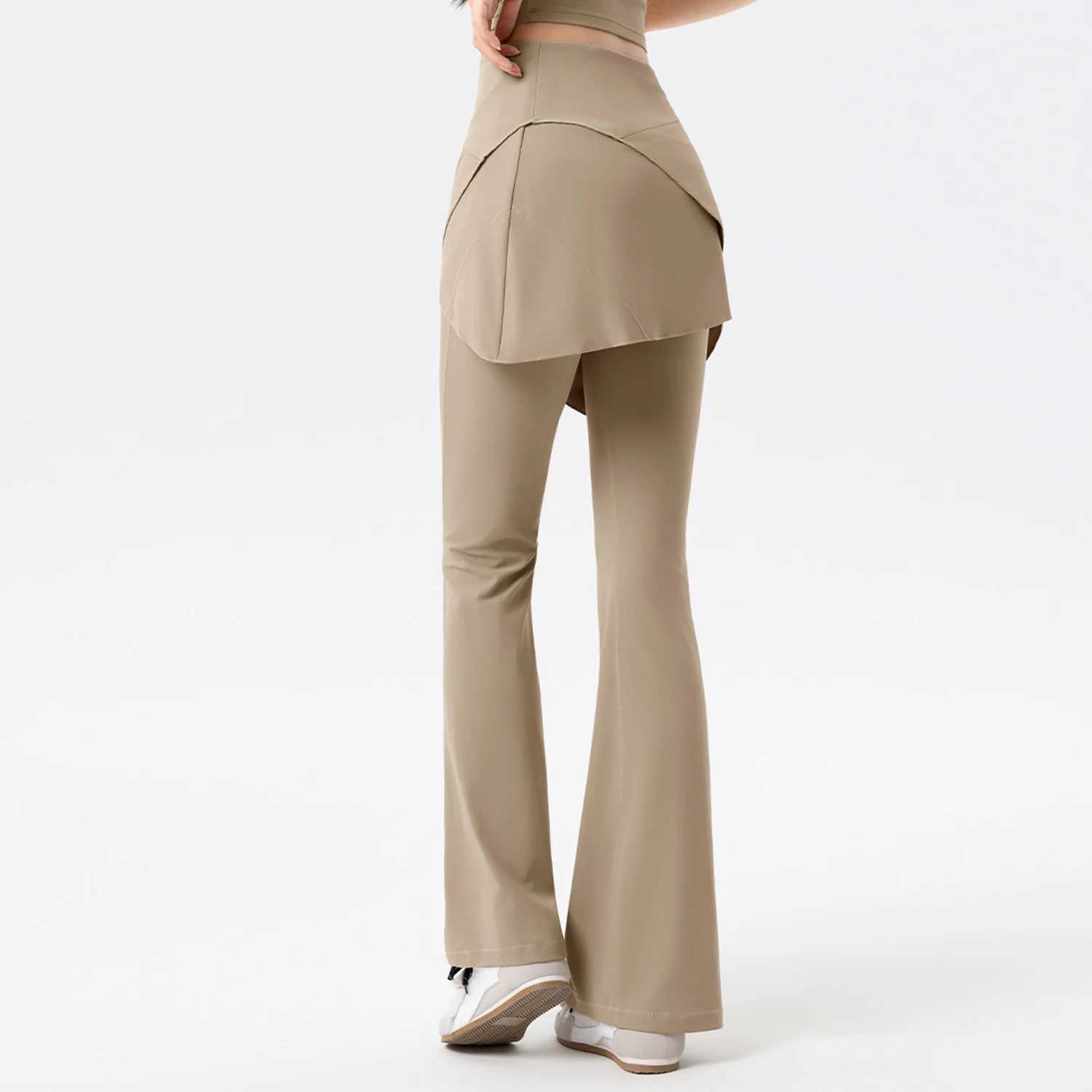 Yoga Pants for Women with High Waist Antiexposure Fake Twopiece Hip Lifting Exercise Pants for Bellytight Wideleg Leggings J251030