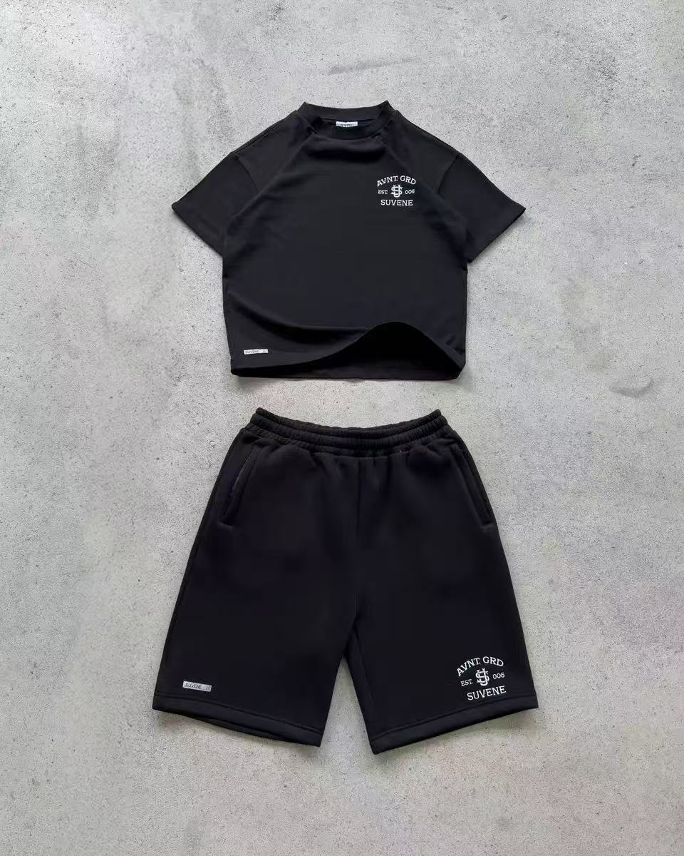 S-Print Embroidery Design Couples Set with Trendy Wide Leg Trousers & Matching Tops