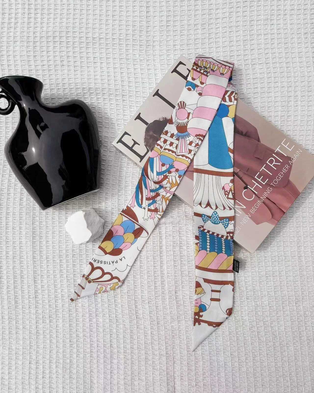 Summer Scarf 2024 Luxury Brand Design Women Skinny Bag Scarves Hair Band Neck Silk Scarf For Ladies Foulard Headbandd HeadbandW251029