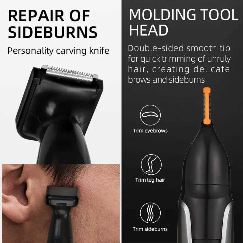 3in1 Rechargeable Nose Trimmer Beard Trimer For Men Micro Shaver Eyebrow Nose Hair Trimmer For Nose And Ear Cleaner Grooming Set M251029