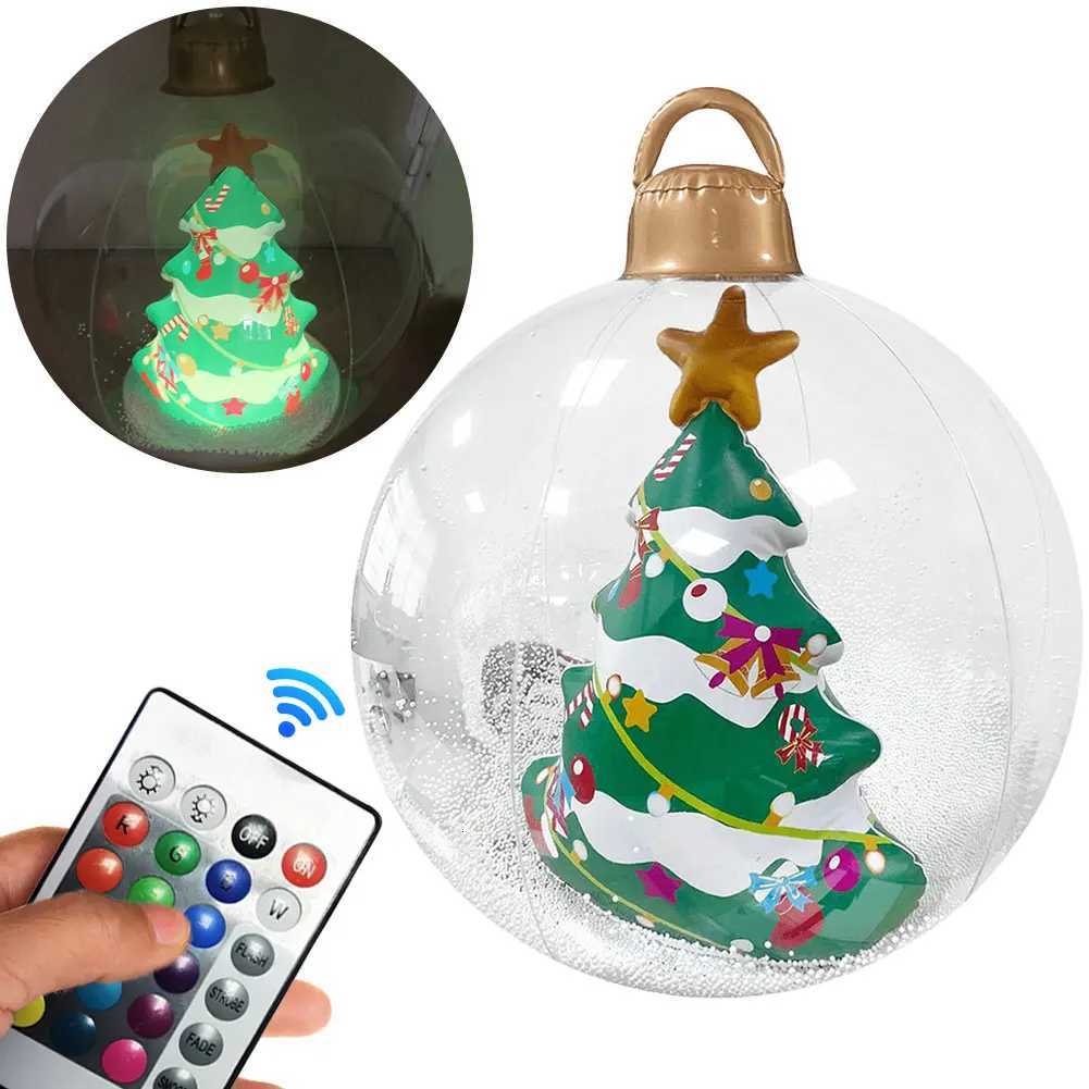 24 Inch Giant Inflatable Christmas Balls Large Outdoor Decorated Ball with Light Remote Christmas Decorations Ball Holiday Decor C251030
