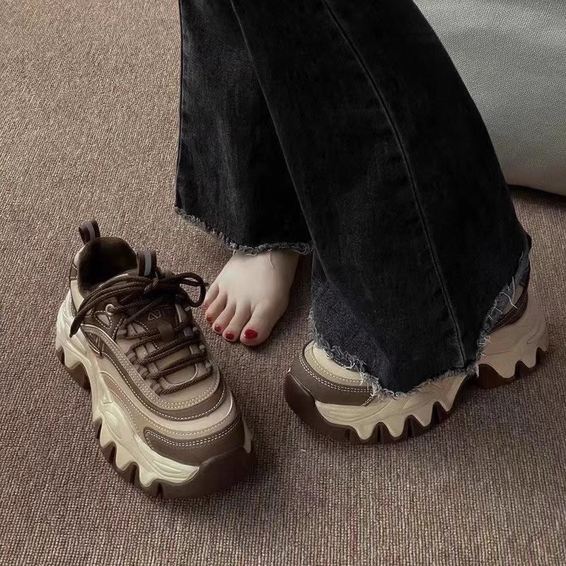 Thick-soled Daddy Shoes Women's Fall/Winter New Fleece Small 34 Size Popular Women's Sports and Leisure Shoes