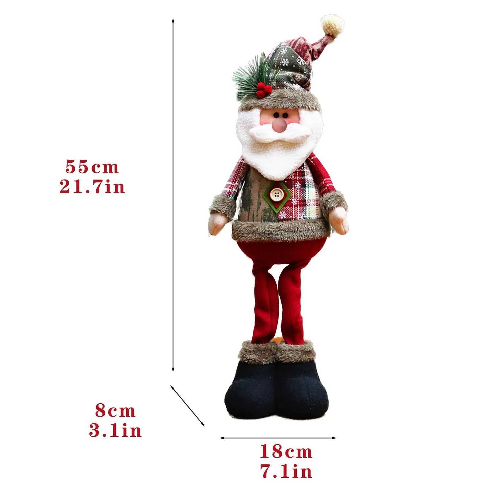 3PCS Retractable Christmas Decorative Dolls Set Reindeer Snowman Santa Claus Standing Ornaments Merry Christmas Home Party Decor C251030