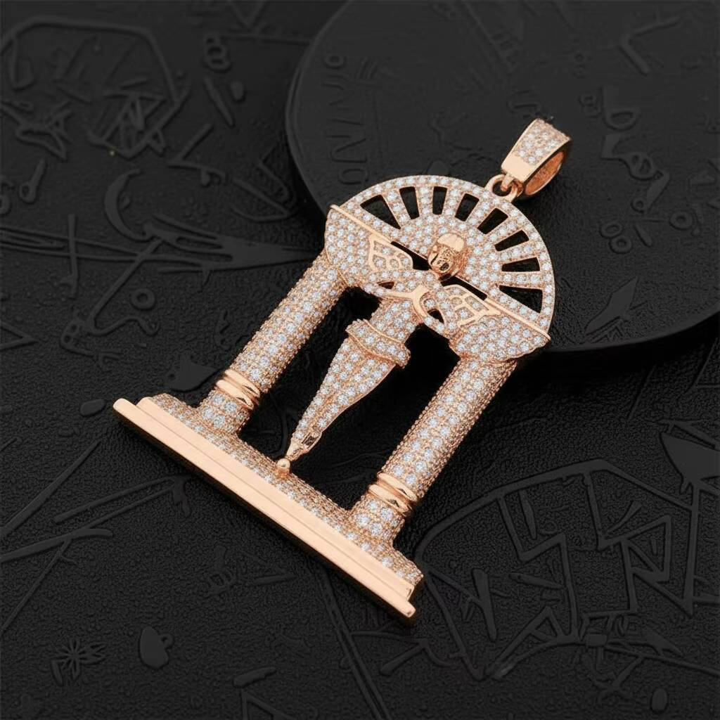 Fine Jewelry D Color VVS Moissanite Diamond Custom 925 Sterling Silver Angle Door Pendant Pass Diamond Tester GRA Certificate