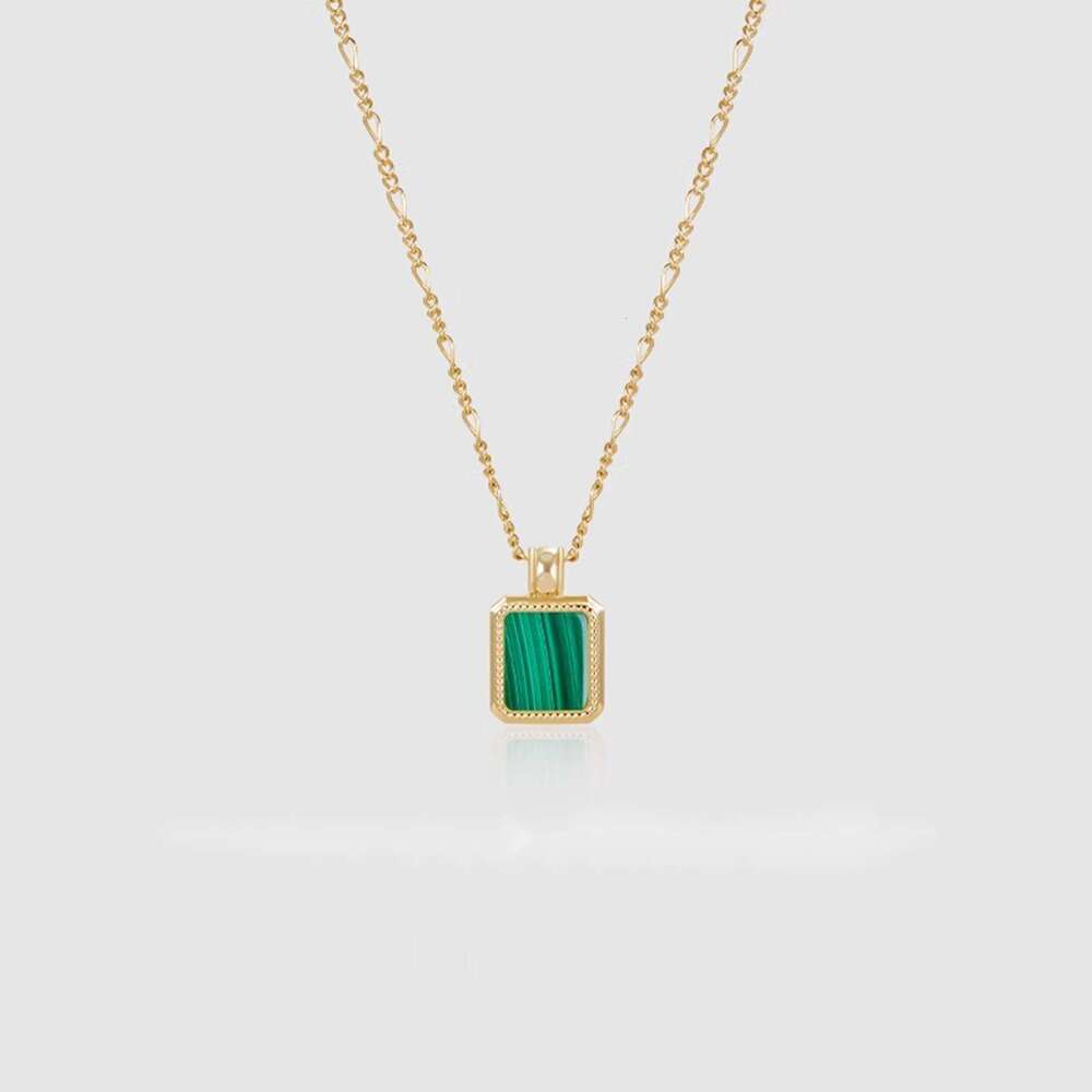 French Style Agate Malachite Necklace for Women, Light Niche Temperament Collarbone Chain, Melad Accessories