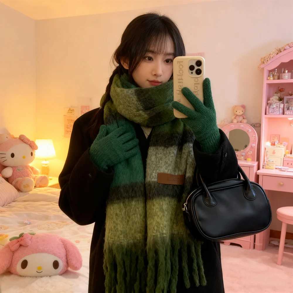 50X200cm Maillard Premium Atmosphere Scarf Womens Winter 2025 New Korean Version Versatile Thickened Mohair Scarf WarmW251030