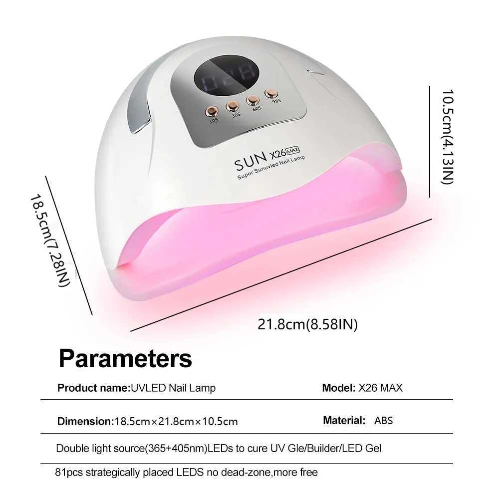 X26 MAX UV LED Nail Lamp 81LED Professional Gel Dryer with Timer Auto Sensor Salon Manicure Tool L251030