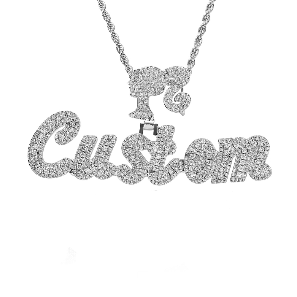 Custom A-Z Name Letters Pendant Necklaces Bling 5A Zircon Jewelry 18K Real Gold Plated Mens Women Gift