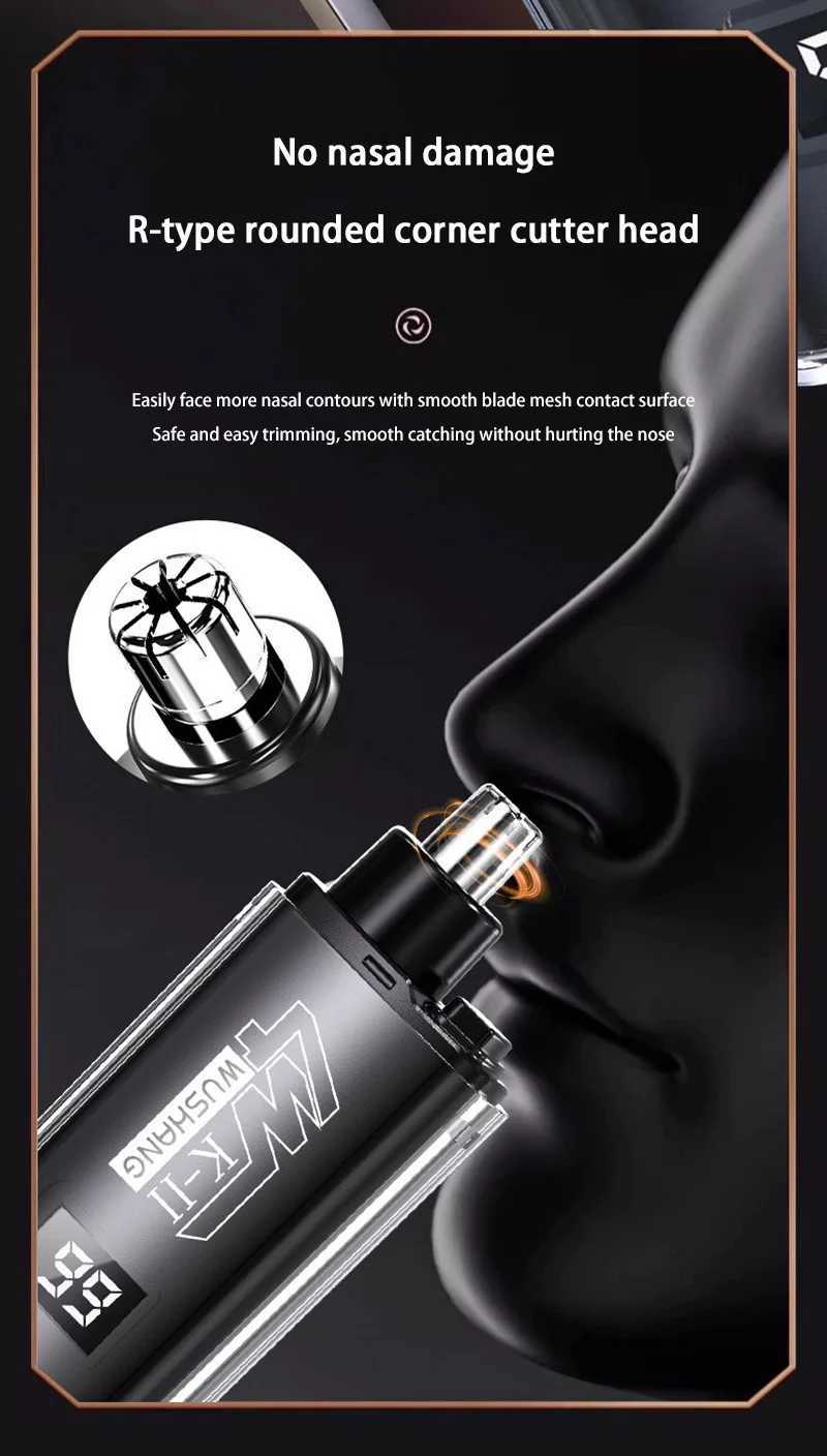 New Nose Hair Trimmer Portable Digital Display Rechargeable Blade For Home Use Washing Cleaning Nostrils For Men And Women M251030