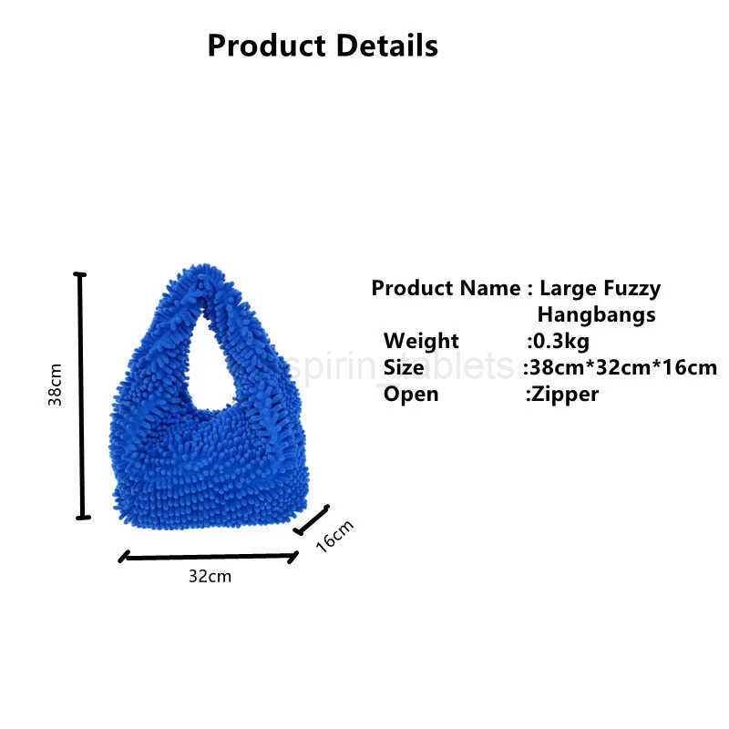 Candy Color Womens Faux Fur Purse Handbags Vintage Furry Ladies Shoulder Bags Fashion Hot Girls Y2k Underarm Bag Casual Tote M251030