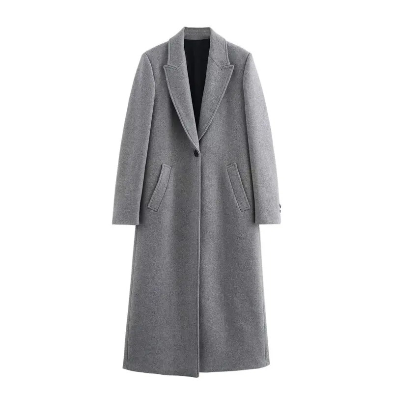 2024 Autumn Winter Arrival Womens Wool Blend Long Lapel Coat Jaet Sve Medium Length Other Material 00 251010