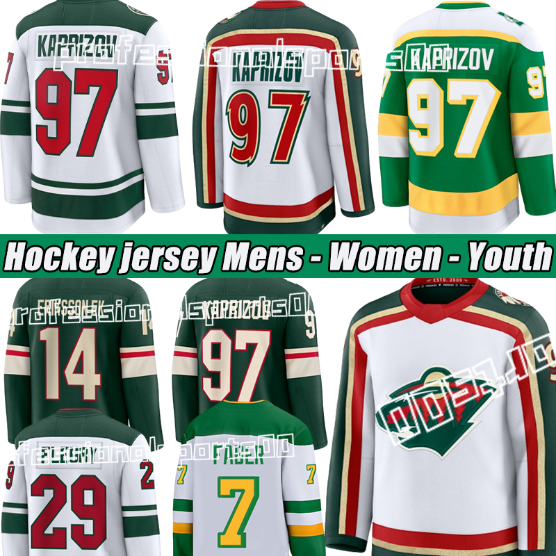 Minnesota city Wilds Jersey 97Kirill Kaprizov 12Matt Boldy 7Brock Faber 36Mats Zuccarello Hockey Jerseys