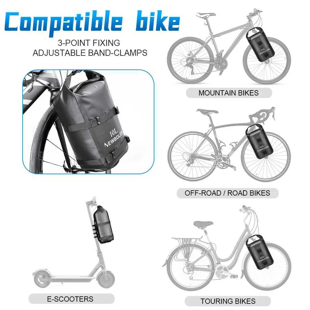 2024 NEWBOLER Portable Waterproof Bicycle Fork Bag 10L Portable Bike Bag Electric Scooter Bag Bicycle Front Bag Bike Fork Bag H251029