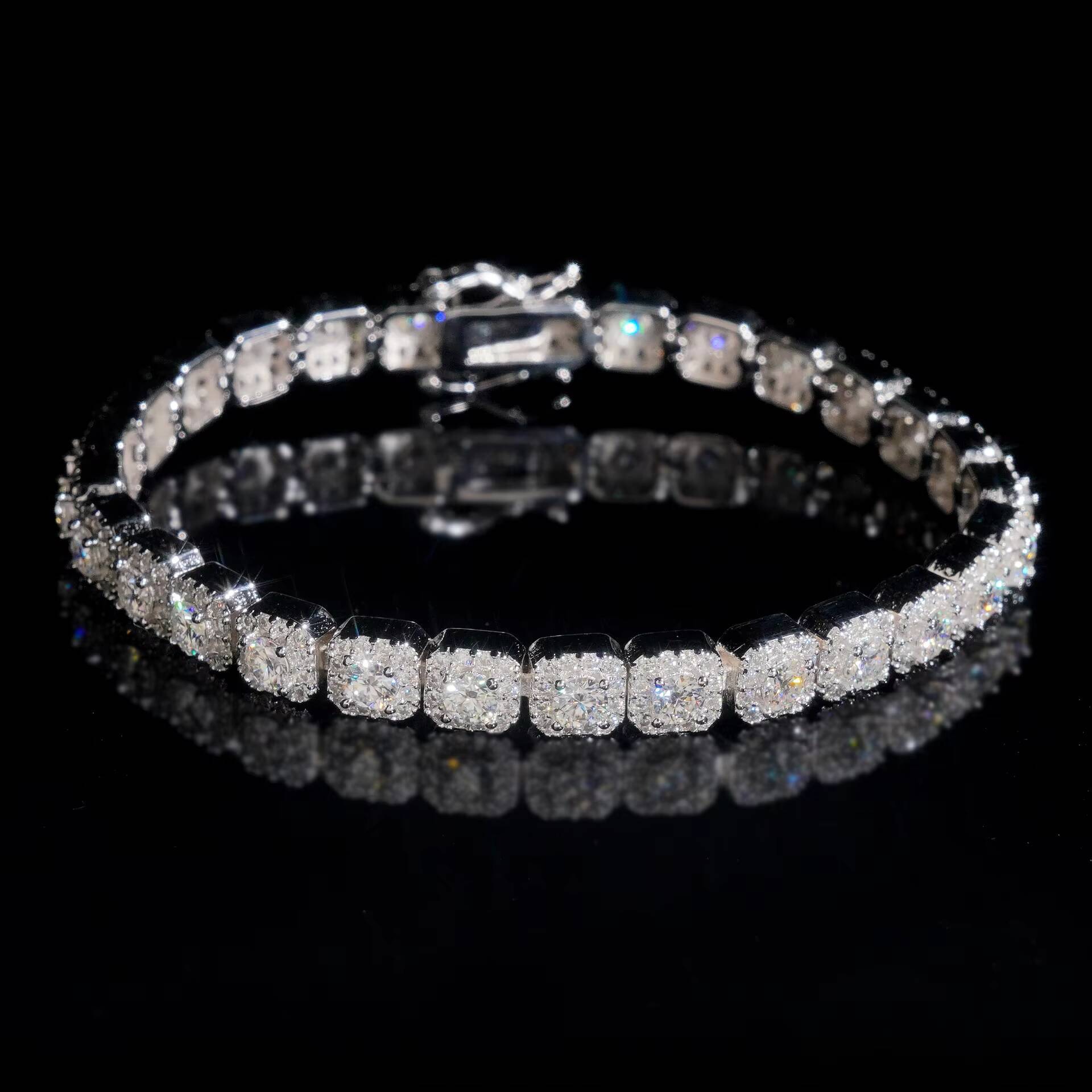 High Quality 925 Sterling Silver 6mm Moissanite Tennis Chain and Fashionable Hip Hop Cuban Bracelet