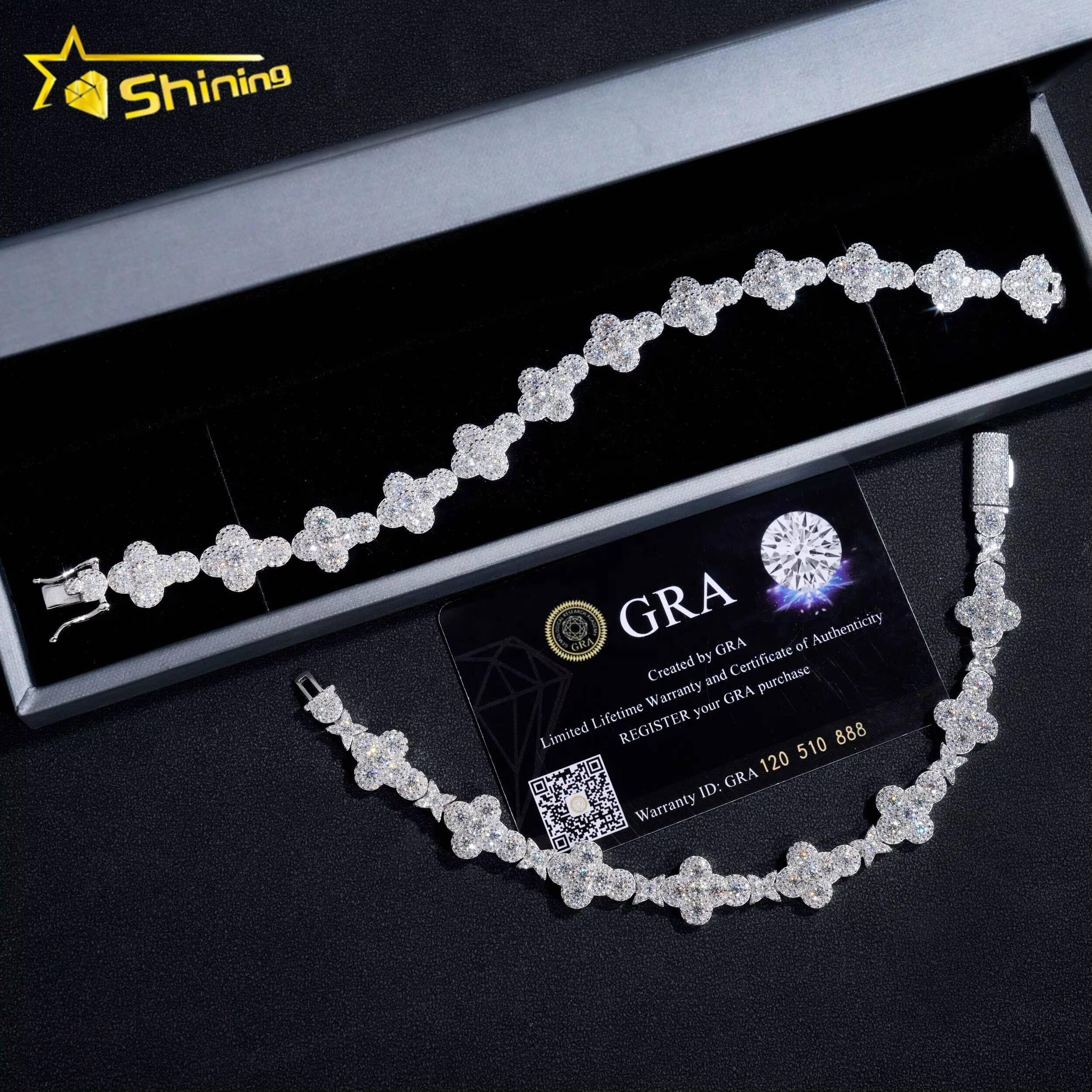 New Arrivals Popular Pass Diamond Tester 13MM 925 Sterling Silver Cross Moissanite Cuban Link Bracelet