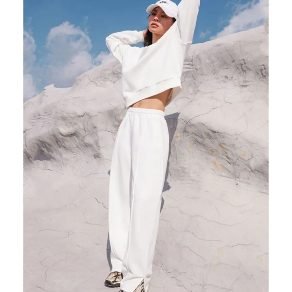 Casual O Neck Sweatshirt Sport Long Pants 2piece Set Womens Autumn Winter Fashion Loose Solid Color Elastic Waist Long Pants 251029