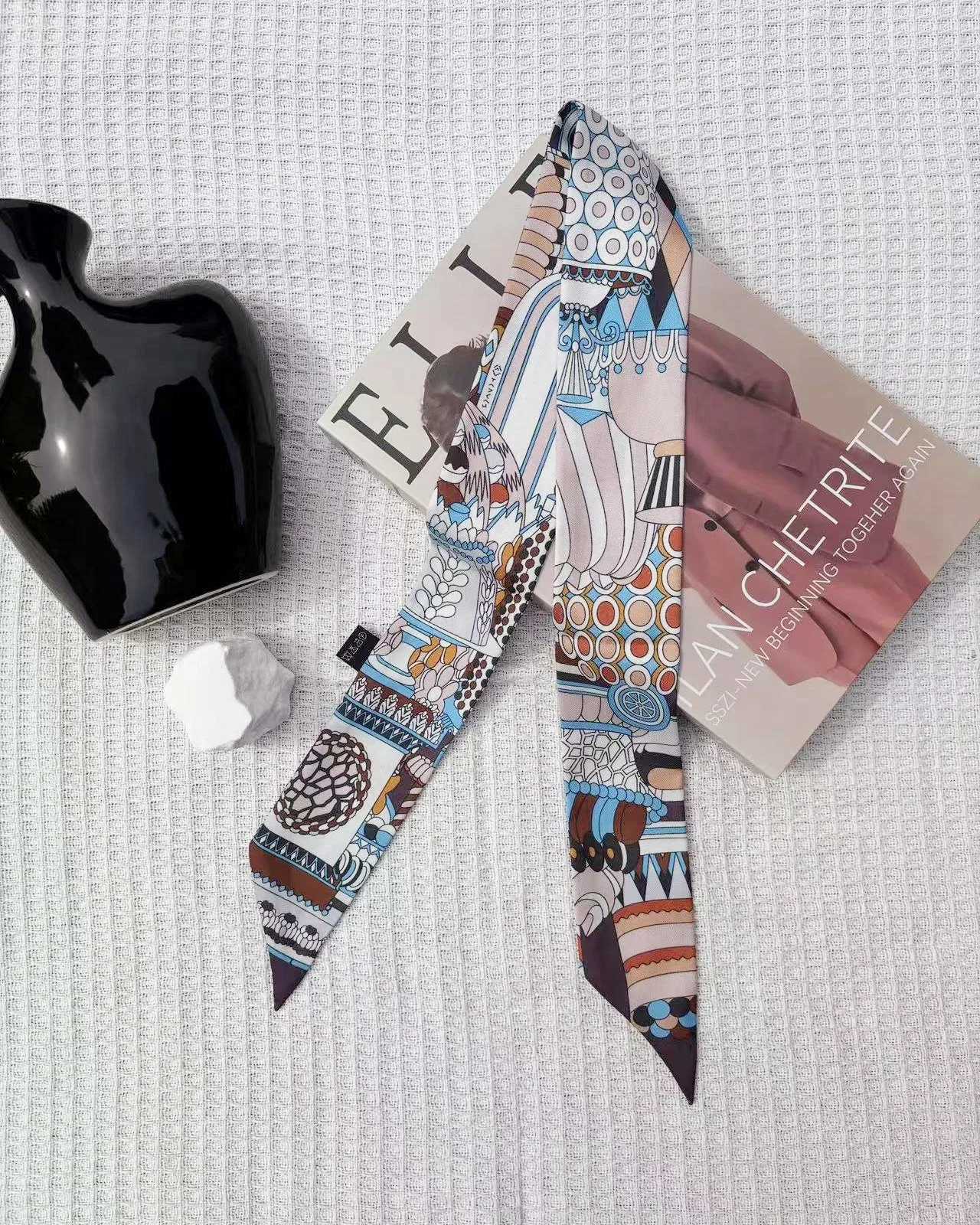 Summer Scarf 2024 Luxury Brand Design Women Skinny Bag Scarves Hair Band Neck Silk Scarf For Ladies Foulard Headbandd HeadbandW251029