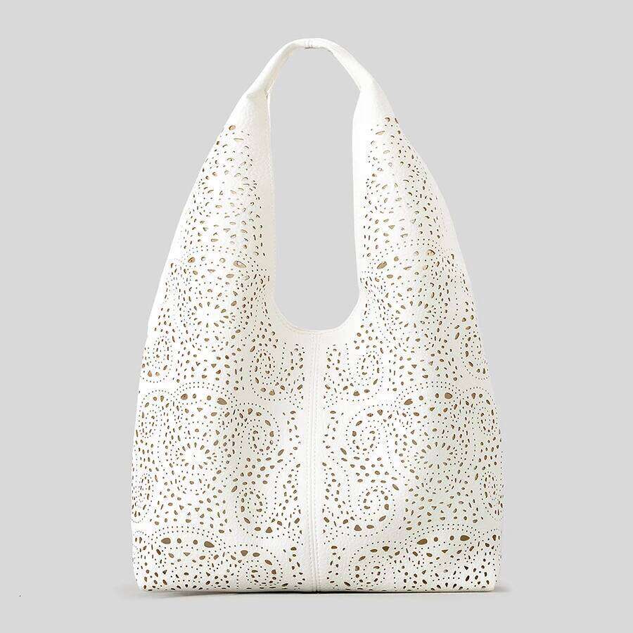 Fashion Hollow Composite Large Capacity Women Shoulder Bags Soft Pu Leather Handbags Casual Summer Beach Tote Bag
