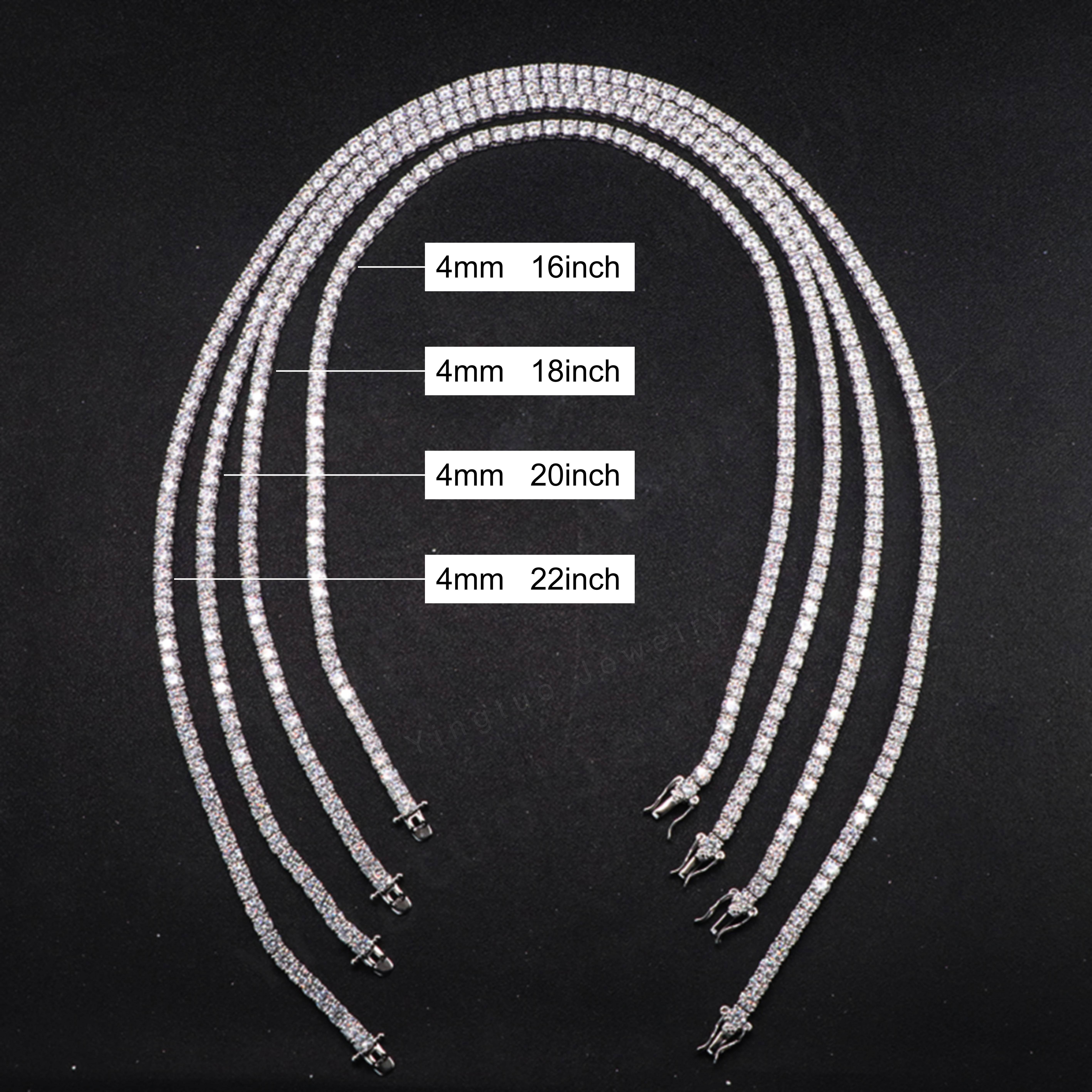 Trendy Tennis Moissanite Necklace 18K Gold Plated 925 Silver Claw Setting Link Chain for Engagement Parties