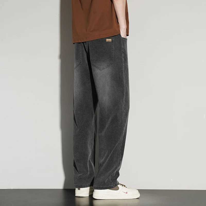 2025ss Autumn 190cm Big Tall Men Stretch Pants Extra Long Length 115cm Pants Large Size Straightleg Jeans Sports Leisure Clothi J251030