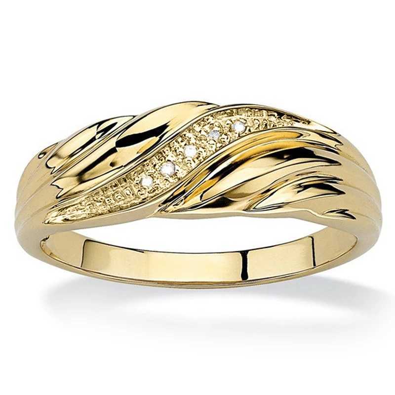Huitan Lovers Wedding Rings Silver ColorGold Color Modern Fashion Women Men Finger Rings Dazzling CZ Couple Gift Trend JewelryW251030