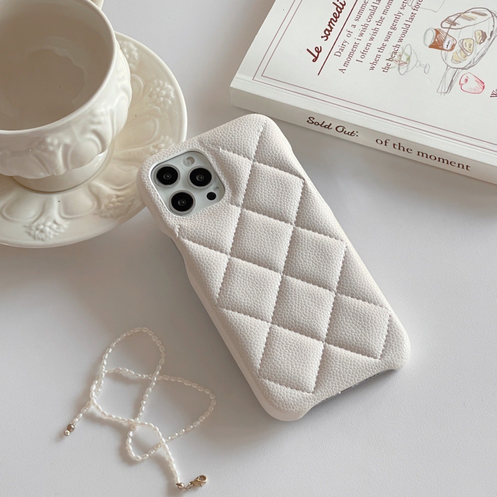 Bowknot Heart Pendant Solid Color Quilted Pattern Phone Case Compatible with iPhone 17/16 Pro 15 Simple
