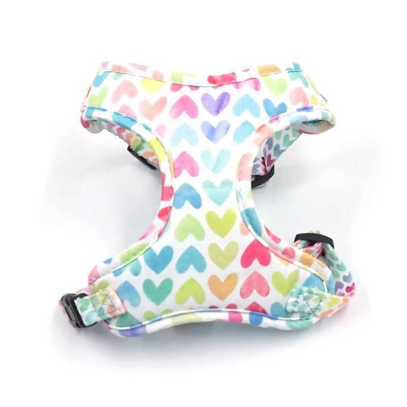 Small dog harness cute and colorful breathable and comfortable pet harness vest style dog walking for outdoor activities J251129
