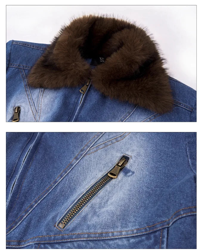 LUZHEN Fashion Original High Quality Fur Neck Patchwork Washed Denim Jacket Men 2025 Fashion Street Casual Short Coat JY4506 251024