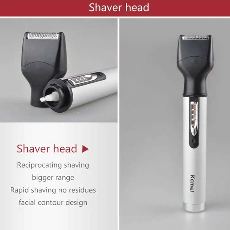 Kemei 6650 4in1 Rechargeable Nose Ear Hair Trimmer Men Grooming Kit Electric Eyebrow Beard Trimmer Micro Nose And Ears Trimmer M251030