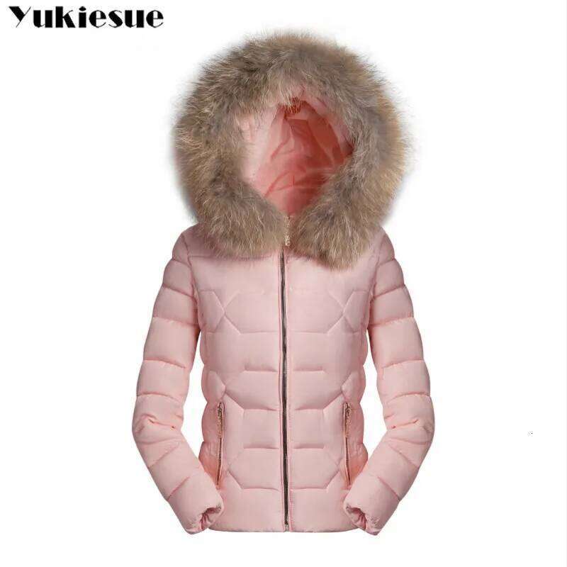 Faux Fur Women Down Clothes Womens Parkas Thicken Outerwear Hooded Winter Coat Female Jacket Cotton Padded