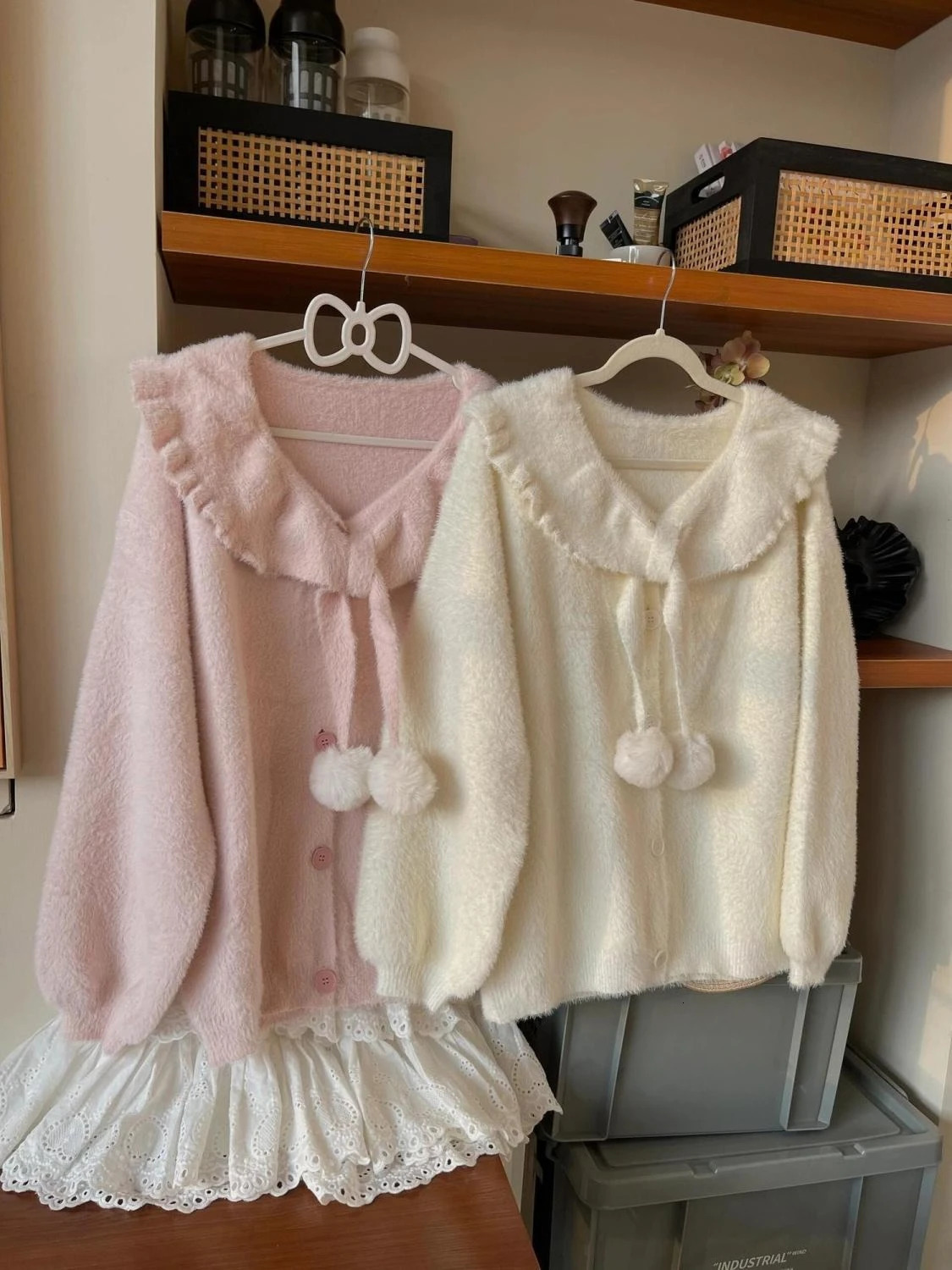 Harajuku Sweet Knitted Sweater Tops Women 2025 Autumn Winter Casual Loose Cardigan Y2k E Long Sleeve Kawaii Pullover 251029
