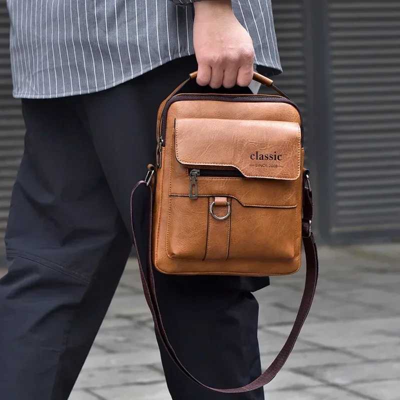 Men Crossbody Bag Men Shoder Bags Zippers Handbags Large Capacity Artificial Leather Bag For M Messenger Tote Bags bolsa Y251011
