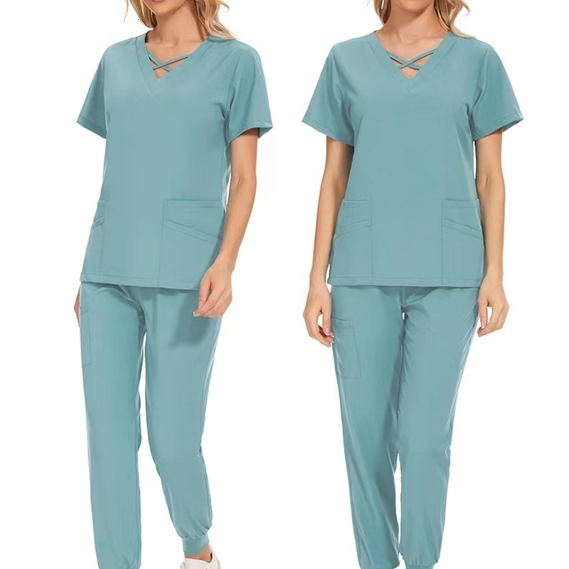 Stretch Women Slim Fit Scrubs Sets Uniforms Doctors Tops Joggers Gowns Nurse Accessories Salon Spa Workwear Set 251029