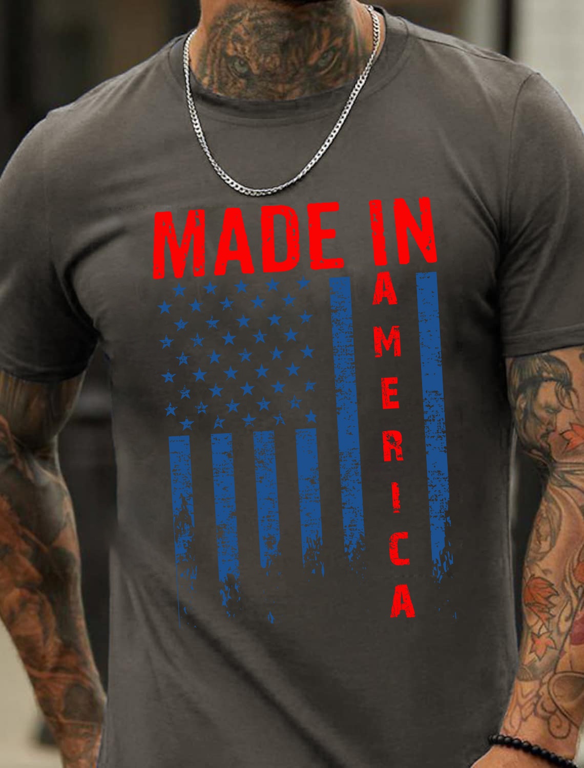 European and American Oversized Men's Cotton Short-Sleeve T-Shirt with Fitness Print Design - TT7067