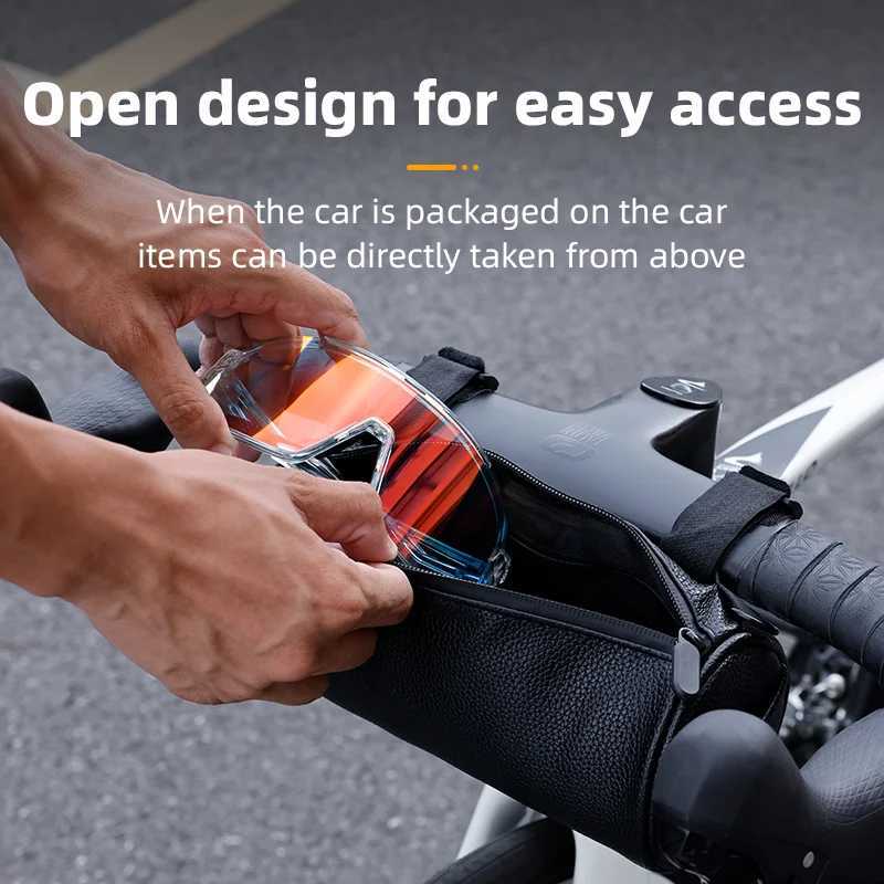 Waterproof 18L Big Capacity Cycling Shoulder Bag Multifunctional Grain Leather Bike Handlebar Bag Bike Accessories H251029