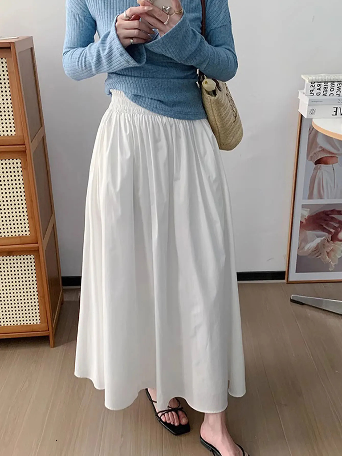 Elastic waist slim pants skirt summer and autumn leisure loose long skirt womens clothing 251028