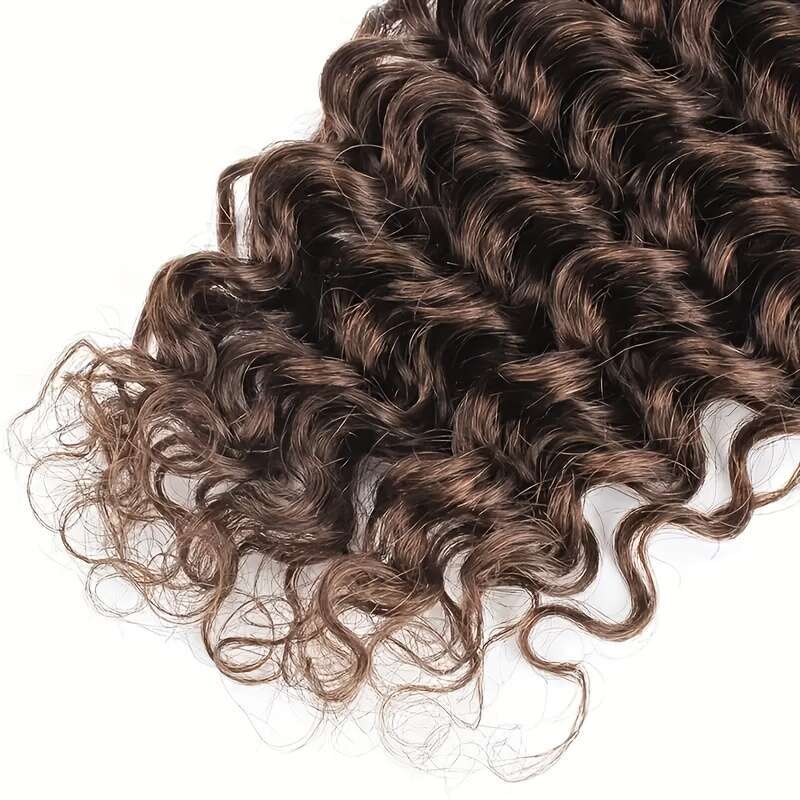12A #2 Dark High Quality 3 Weaving 22-36 Inch Long Double Weft Curly For Women 100% Unprocessed Brazilian Virgin Brown Deep Wave Bundles Remy Human Ha