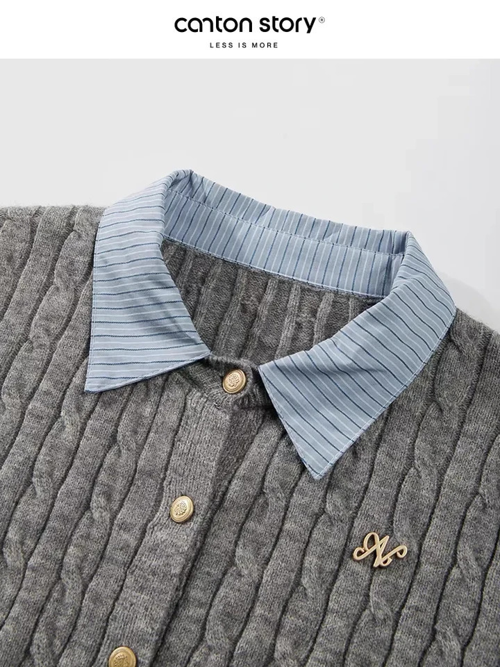 Womens Grey Cardigan Knitted SweaterHarajuku 9Os Aesthetic Y2k Long Sleeve Sweater Jumper Vintage 2000s Aesthetic Clothes 251029