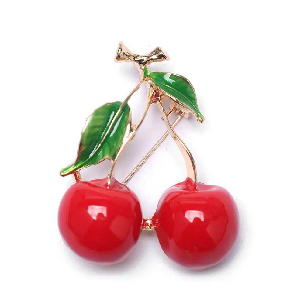 Fashion Baroque Style Bird Cherry Badge Retro Flower Crystal Pin Metal Accessories Jewelry Gifts Y251029