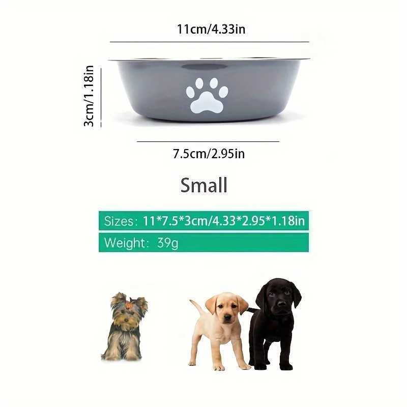 1Pcs Pet Dog Food Bowl Rice Bowl Stainless Steel Dog Bowl Dog Bowl Drinking Water Bowl antitip Large Dog Cat Bowl Water Bowl J251113